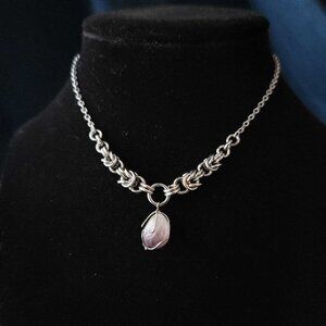 Whimsigoth fairy purple crystal and silver choker necklace